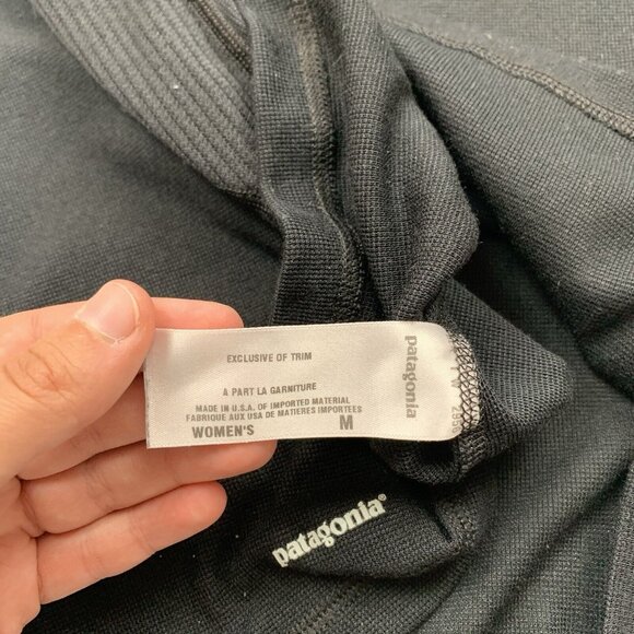 Patagonia Women M Long Sleeve Black Capilene Performance Base Layer Polyester - Picture 7 of 8